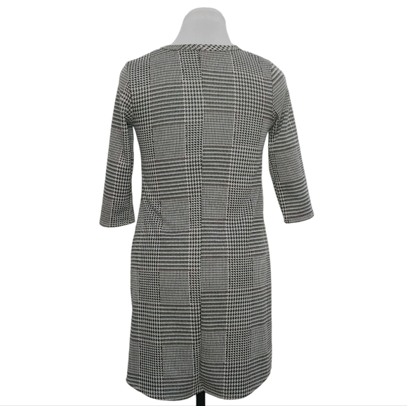 NWT BRIT & BRI gray houndstooth cropped sleeve a-line girls dress - Picture 5 of 10